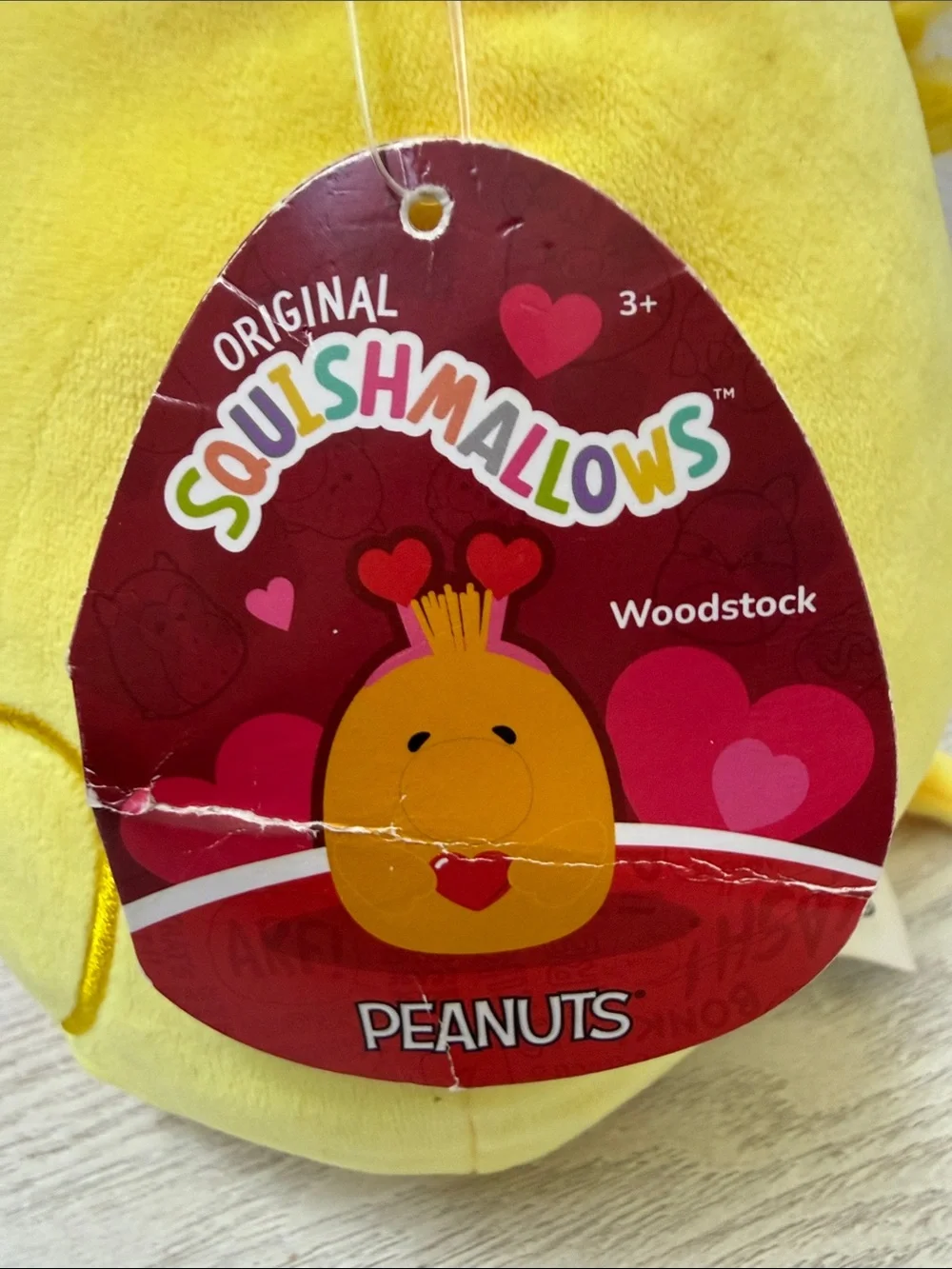 2022 8 Inch Peanuts Valentines Woodstock with Hearts Squishmallow Plush